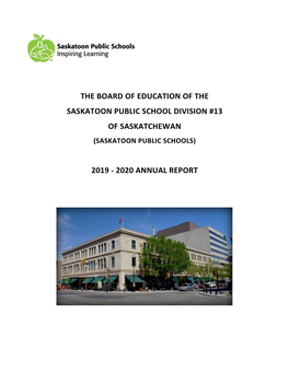 Saskatoon Public Schools Annual Report 2019-20