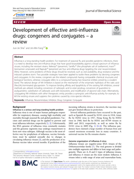 Development of Effective Anti-Influenza Drugs: Congeners and Conjugates – a Review Jiun-Jie Shie1 and Jim-Min Fang2,3*