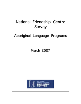 National Friendship Centre Survey