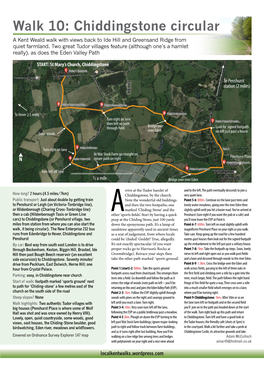 Walk 10: Chiddingstone Circular a Kent Weald Walk with Views Back to Ide Hill and Greensand Ridge from Quiet Farmland