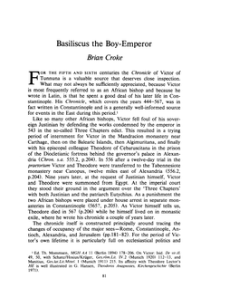 Basiliscus the Boy-Emperor , Greek, Roman and Byzantine Studies, 24:1 (1983:Spring) P.81
