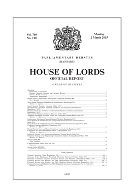 House of Lords Official Report