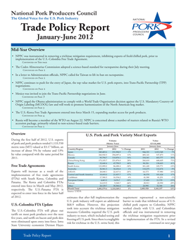 Trade Policy Report January-June 2012