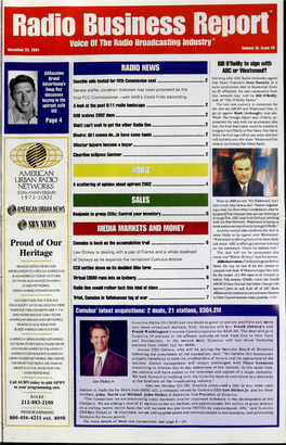 Voice of the Radio Broadcasting Industry ° Volume 18, Issue 48 November 26, 2001