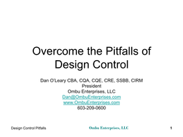 Overcome the Pitfalls of Design Control