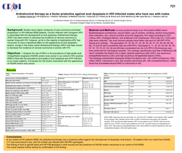 Antiretroviral Therapy As a Factor Protective Against Anal Dysplasia in HIV-Infected Males Who Have Sex with Males C