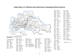 Map 2-3. Districts and Communes in Kampong Cham Province