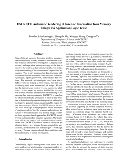 DSCRETE: Automatic Rendering of Forensic Information from Memory Images Via Application Logic Reuse