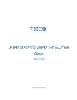 TIBCO Jasperreports Server Installation Guide