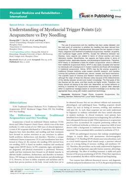 Understanding of Myofascial Trigger Points (2): Acupuncture Vs Dry Needling