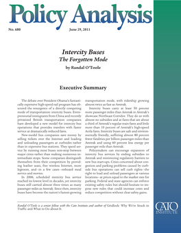 Intercity Buses the Forgotten Mode by Randal O’Toole