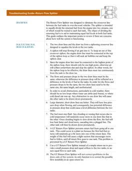 Troubleshooting Guide—Return Flow Splitter FPO