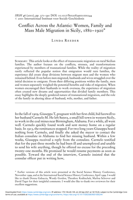 Conflict Across the Atlantic: Women, Family and Mass Male Migration In