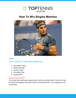 How to Win Singles Matches