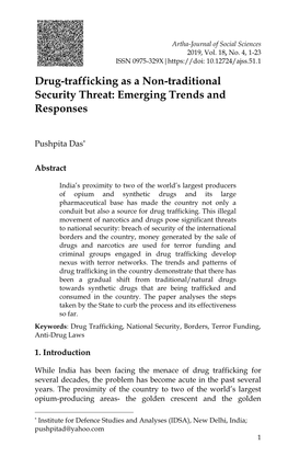 Drug-Trafficking As a Non-Traditional Security Threat: Emerging Trends and Responses