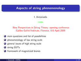 Aspects of String Phenomenology