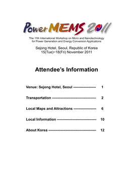 Attendee's Information