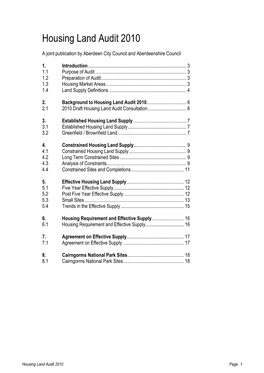 Housing Land Audit 2010