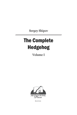 The Complete Hedgehog Foreword