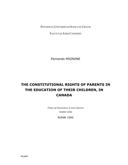 Btcabh F. Mignone, the Constitutional Rights Of