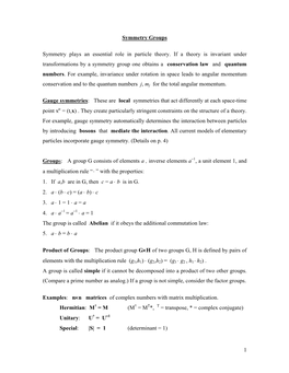 Symmetry Groups