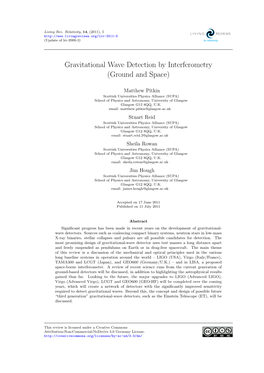 Gravitational Wave Detection by Interferometry (Ground and Space)