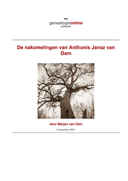 De Nakomelingen Van Anthonis Jansz Van Dam