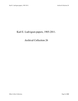 Karl E. Ludvigsen Papers, 1905-2011. Archival Collection 26
