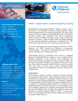 MYH7 - Hypertrophic Cardiomyopathy Testing