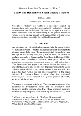 Validity and Reliability in Social Science Research