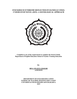 Stockholm Syndrome Reflected on Danielle Steel Undercover Novel (2015): a Sociological Approach