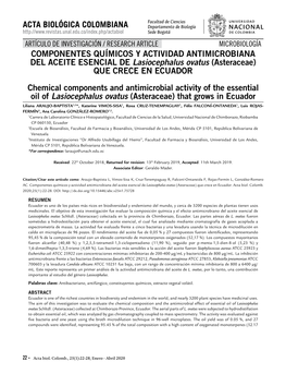 Componentes Químicos Y Actividad