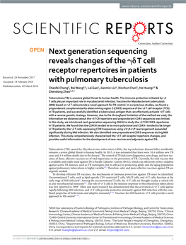 Next Generation Sequencing Reveals Changes of the Γδ T Cell Receptor