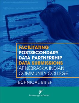 Facilitating Postsecondary Data Partnership Data Submissions at Nebraska Indian Community College