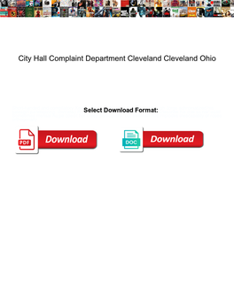 City Hall Complaint Department Cleveland Cleveland Ohio