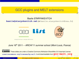 GCC Plugins and MELT Extensions