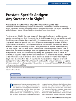 Prostate-Specific Antigen: Any Successor in Sight?