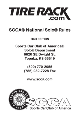 SCCA® National Solo® Rules