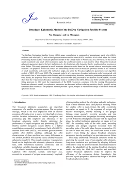 Broadcast Ephemeris Model of the Beidou Navigation Satellite System