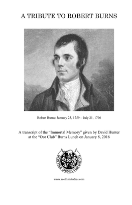 A Tribute to Robert Burns