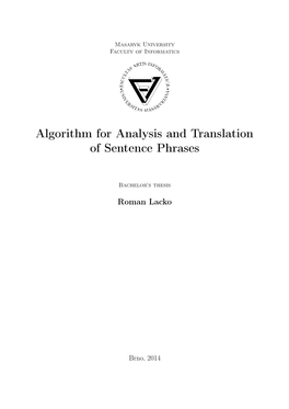 Algorithm for Analysis and Translation of Sentence Phrases