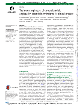 The Increasing Impact of Cerebral Amyloid Angiopathy: Essential New