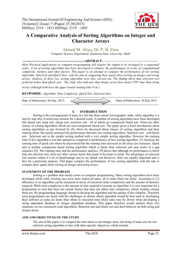 A Comparative Analysis of Sorting Algorithms on Integer and Character Arrays