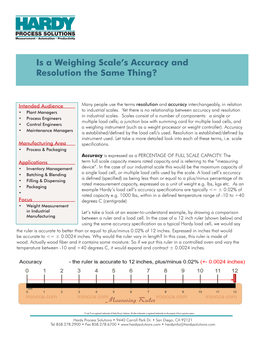 Is a Weighing Scale's Accuracy and Resolution the Same Thing?