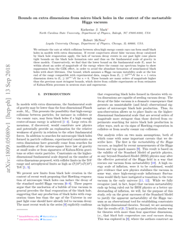 Bounds on Extra Dimensions from Micro Black Holes in the Context of the Metastable Higgs Vacuum