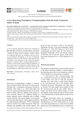 Neuroptera: Coniopterygidae) from the Early Cretaceous Amber of Spain