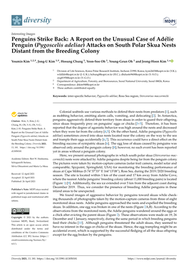 Pygoscelis Adeliae) Attacks on South Polar Skua Nests Distant from the Breeding Colony