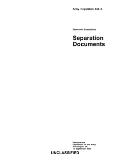Separation Documents