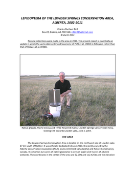 Lepidoptera of the Lowden Springs Conservation Area, Alberta, 2002-2011