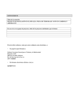 Proyecto De Regulación En El Río Leza. Presa De Terroba (Rj/ Soto En Cameros) Y Adenda 03/03